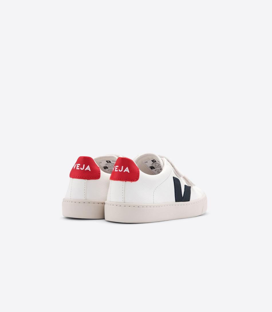 Kids\' Veja Chromefree Leather Nautico Pekin Esplar White | FUSUI91899