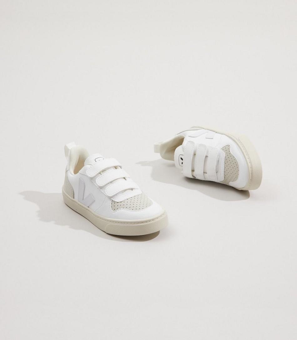 Kids\' Veja Cwl Natural V-10 White Beige | BUSSO12966