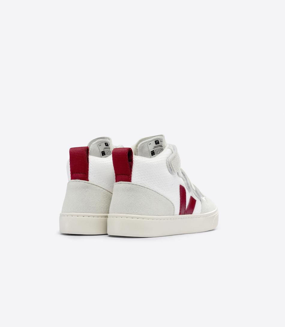 Kids\' Veja Mid B-mesh Marsala V-10 White | XUSBH12988