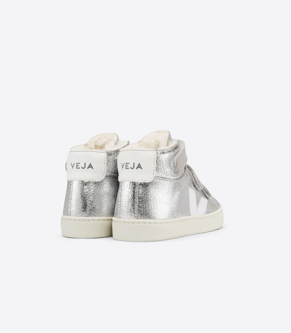 Kids\' Veja Mid Fured Esplar Silver White | USEAH61081