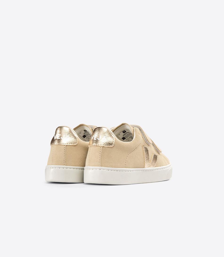 Kids\' Veja Suede Almond Platine Esplar Beige | BUSSO20148