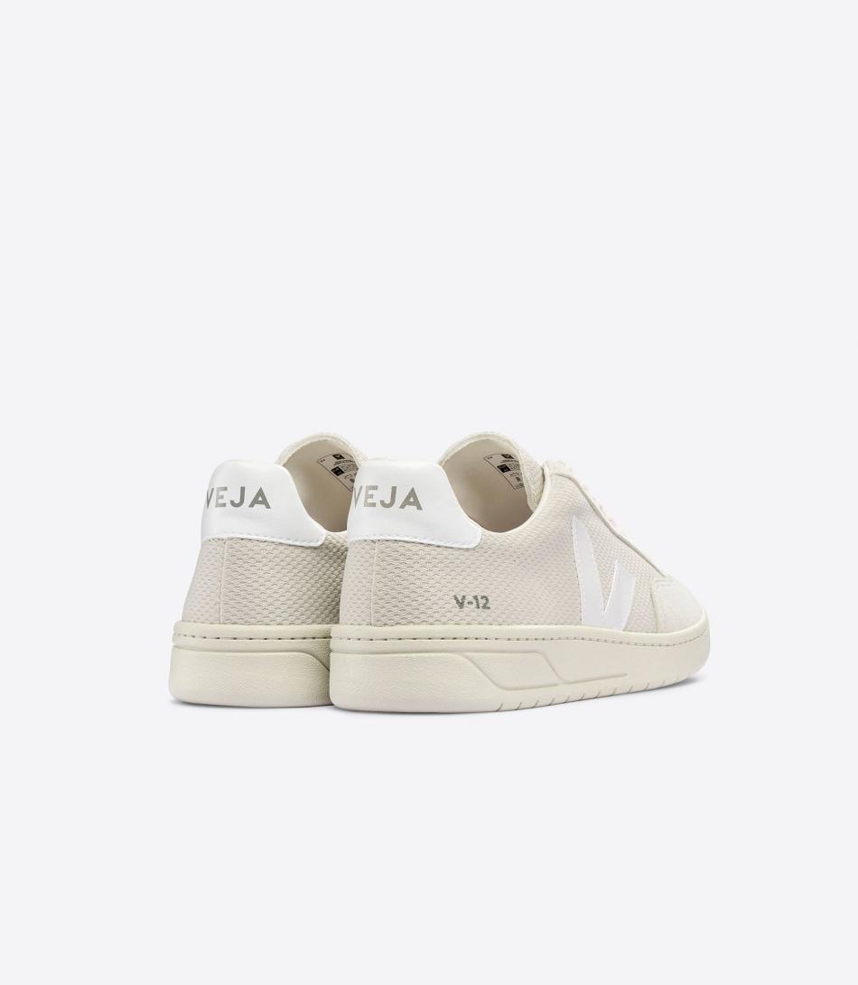 Men\'s Veja Alveomesh Natural V-12 Beige White | USDFL75441