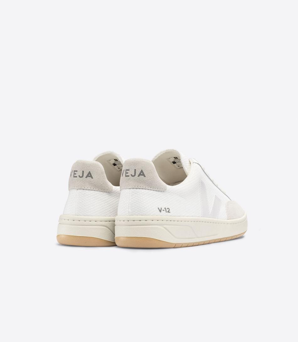 Men\'s Veja B-mesh Natural V-12 White Beige | BUSSO90596