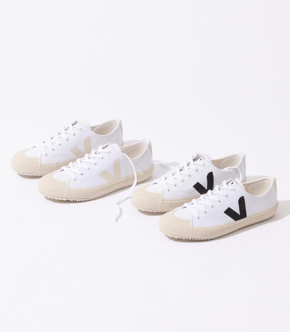 Men\'s Veja Canvas Nova White Black | USJVR68948