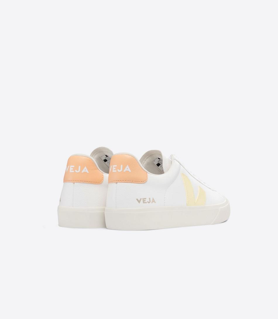 Men\'s Veja Chromefree Leather Sun Peach Campo White Orange Coral | UUSTG11972