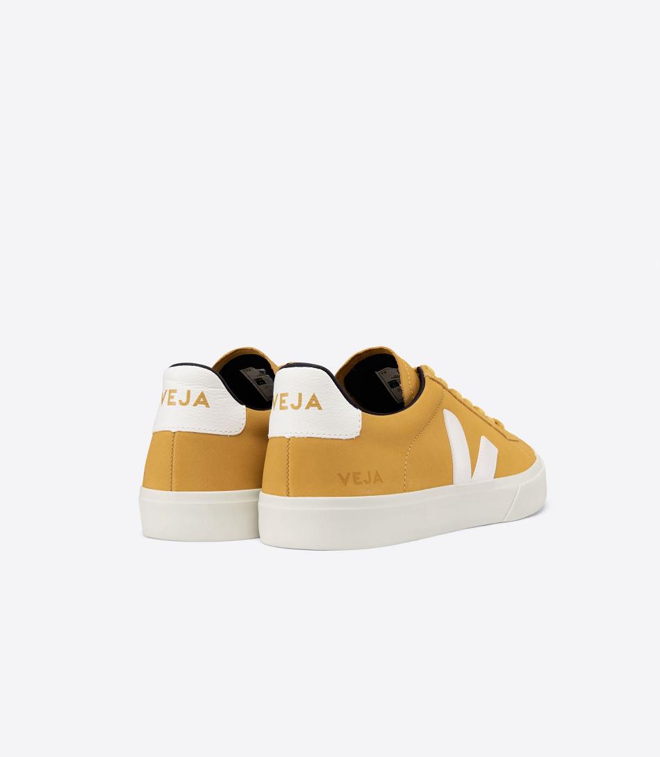 Outlet Veja Campo Nubuck Moutarde Adults White | USQAV82260