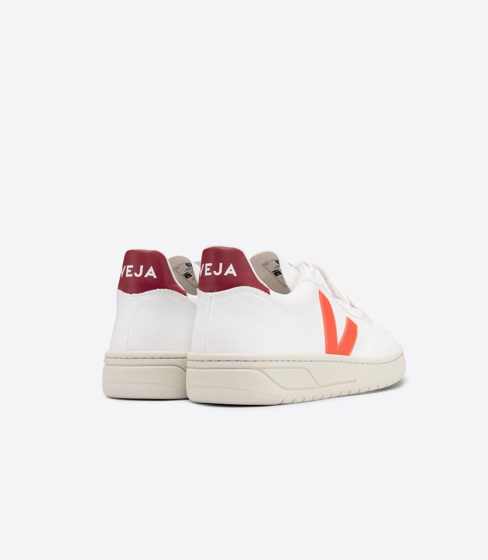 Outlet Veja V-10 Cwl Fluo Marsala Adults White Orange | USEGJ71735