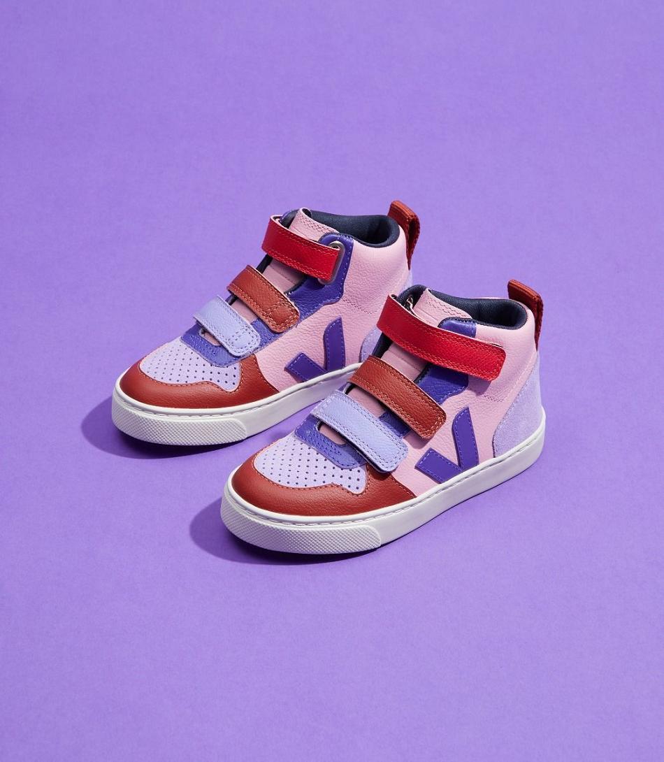 Outlet Veja V-10 Mid Chromefree Make My Lemonade Guimauve Kids Pink | YUSGT15095