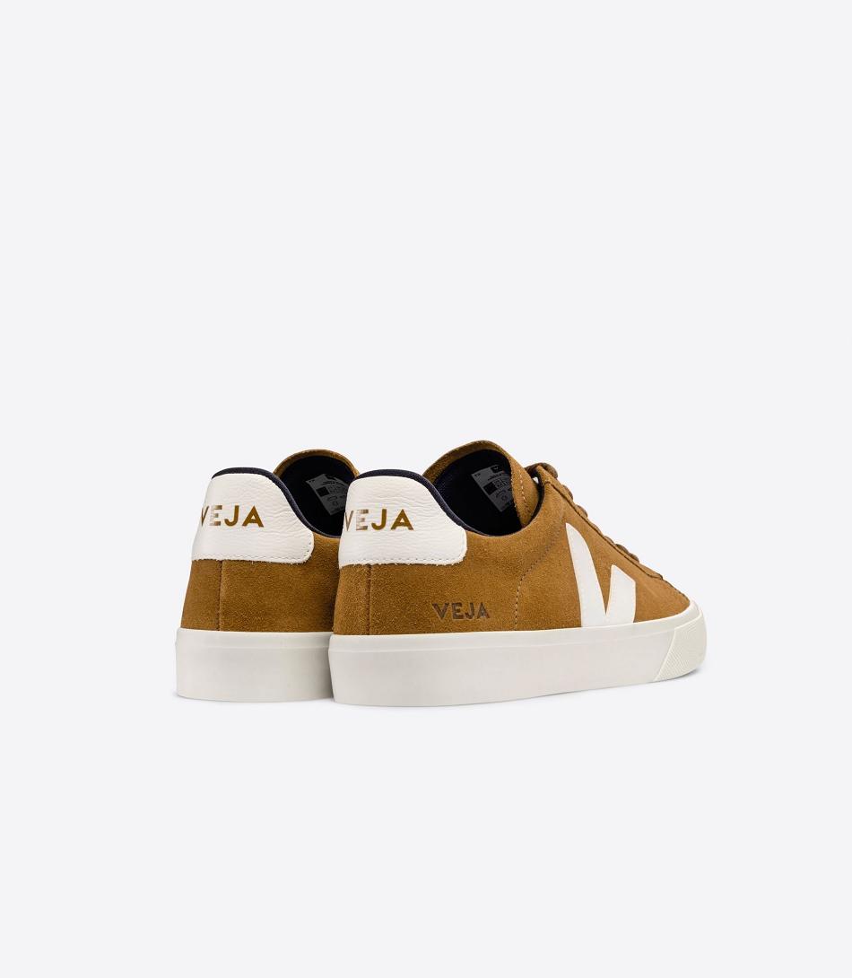 Women\'s Veja Suede Camel Campo Brown White | MUSFT78812