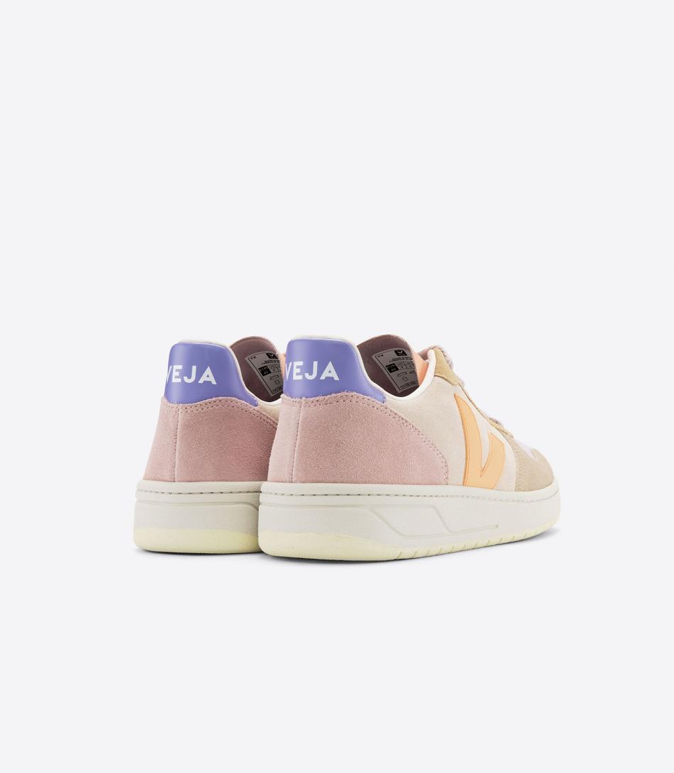 Women\'s Veja Suede Multico Peach V-10 Coral | ZUSNQ86278