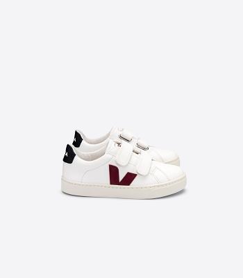 Kids' Veja Chromefree Leather Marsala Esplar White Black | QUSWA78818