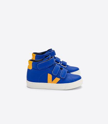 Kids' Veja Mid Chromefree Leather Paros Ouro Esplar Blue | SUSVO41546