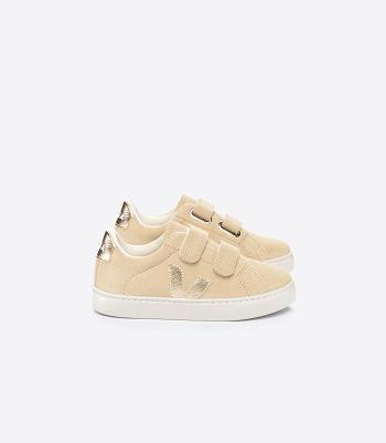 Kids' Veja Suede Almond Platine Esplar Beige | BUSSO20148