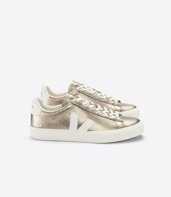 Outlet Veja Campo Chromefree Leather Bronze Adults Brown White | DUSKV91799