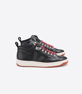 Outlet Veja Roraima Bastille Leather Grafite Rust Outsole Adults Black Red | USJZR59753