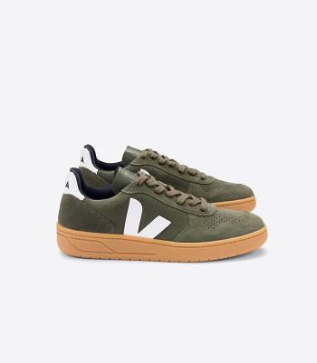 Outlet Veja V-10 Suede Mud Gum Sole Adults White | FUSHY86921