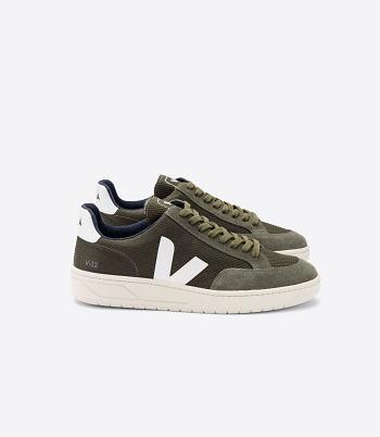 Outlet Veja V-12 B-mesh Adults Olive White | USDFL48593