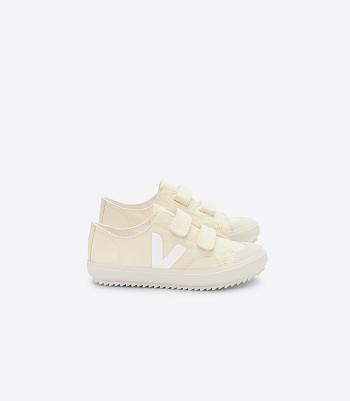 Vegan Veja Ollie Canvas Butter Kids White | ZUSMJ48070