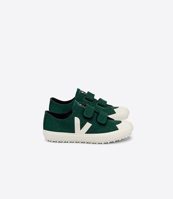 Vegan Veja Ollie Canvas Poker Pierre Kids Green | ZUSNQ77261