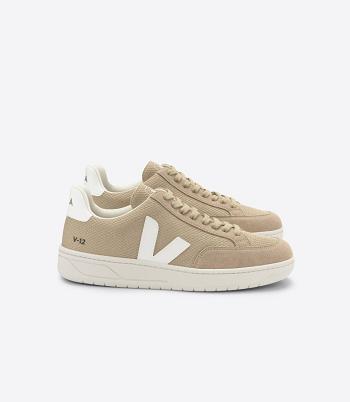 Vegan Veja V-12 Vegan Alveomesh Dune Adults White | TUSWZ66725