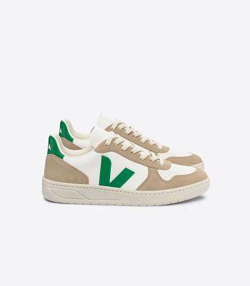 Women's Veja Chromefree Leather Emeraude Sahara V-10 White | QUSWA93297