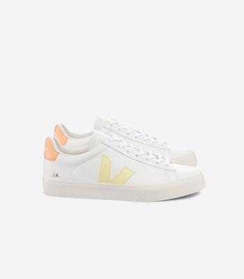 Women's Veja Chromefree Leather Sun Peach Campo White Orange Coral | USDFL46869