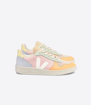 Women's Veja Leather Petale Multico V-10 White | PUSQX87578