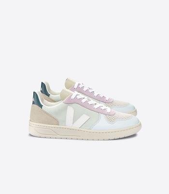 Women's Veja Suede Jade Multico V-10 White | UUSTG54268