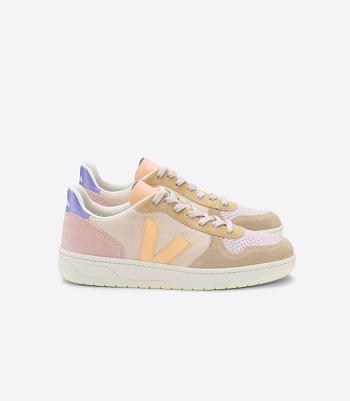 Women's Veja Suede Multico Peach V-10 Coral | ZUSNQ86278